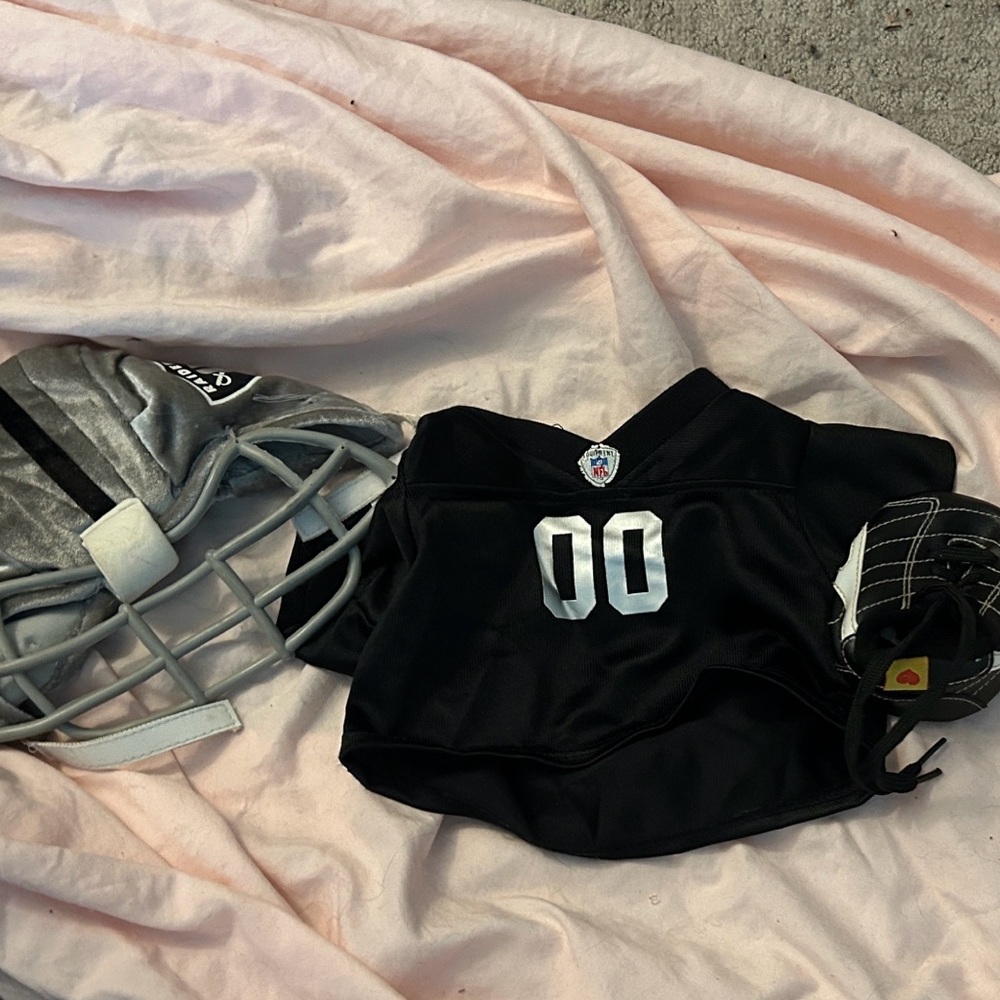 Build-A-Bear Black and Silver Football Outfit